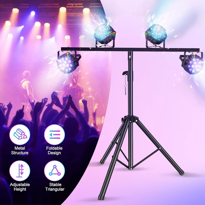 UKing Light Stand, DJ Light Stand for Par Lights, Protable Light Stand Tripod, Lightweight Metal DJ Light Stand with Crossbar, Stage Light Stand for Stage, Bar, Banquet, Party (39-70 In) - Image 2